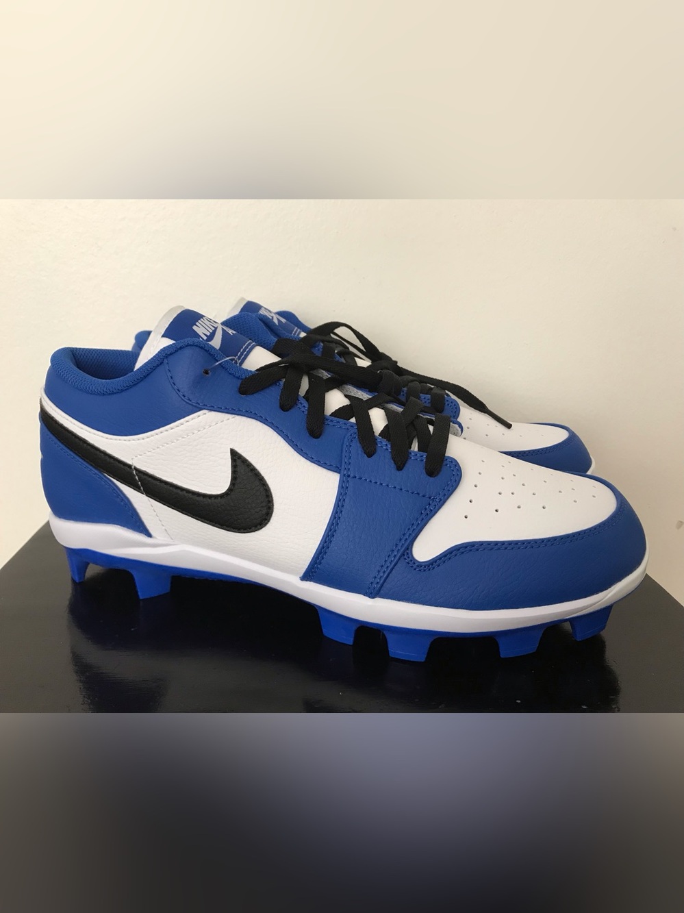 Size 13 Mens Nike Air Jordan 1 Retro MCS Low Baseball Cleats Blue CJ8524-411